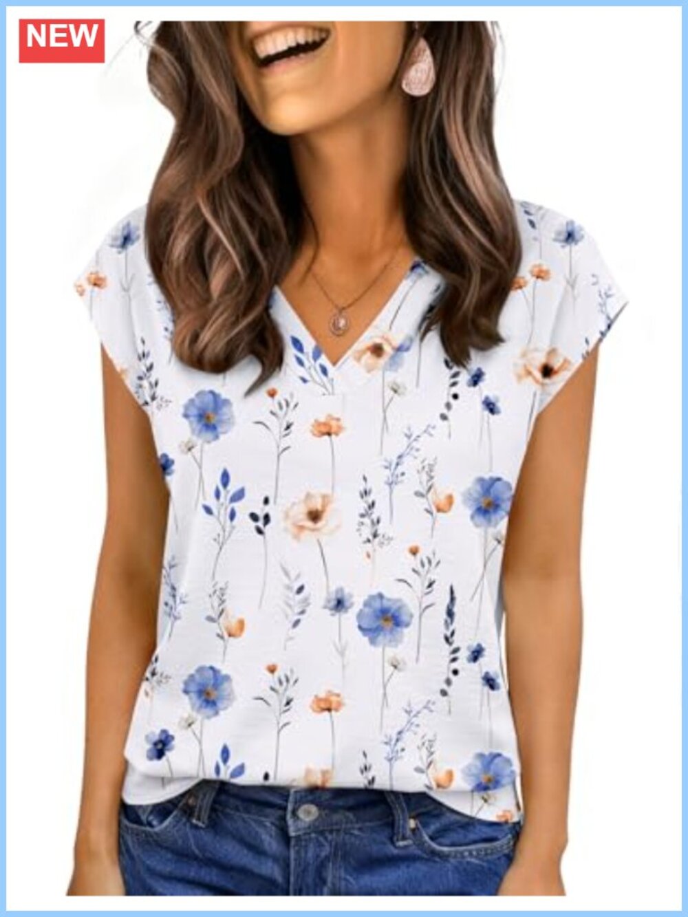 Zeagoo Womens Textured Blouse Cap Short Sleeve V Neck Dressy Casual Summer Top